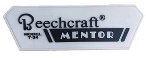 Beechcraft®, 5-inch T-34 Mentor, Hook and Loop, PVC Glow in the Dark Patch